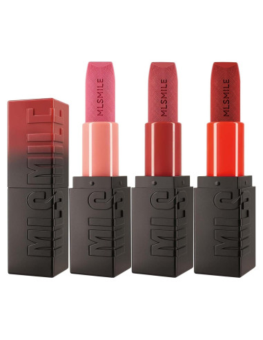 Conjunto de 3 lápices labiales satén MLSMILE a prueba de agua