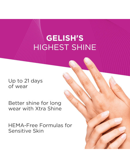 Top Coat HEMA-Free Xtra Shine Gelish 15mL - Brillo Duradero Top Coat HEMA-Free Xtra Shine Gelish 15mL - Brillo Duradero
