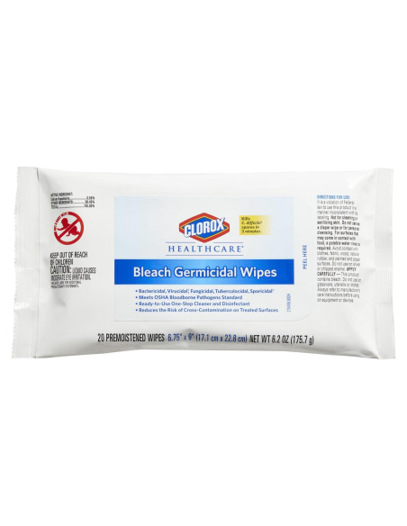 Toallitas Germicidas Clorox Healthcare 20 Unidades 17.15x22.86cm Toallitas Germicidas Clorox Healthcare 20 Unidades 17.15x22.86cm