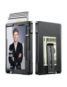 Cartera Minimalista Umoven para Hombres con Bloqueo RFID - Negro