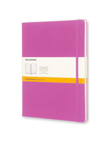 Cuaderno Moleskine Clásico XL Tapa Dura Rayado Magenta 192 Páginas