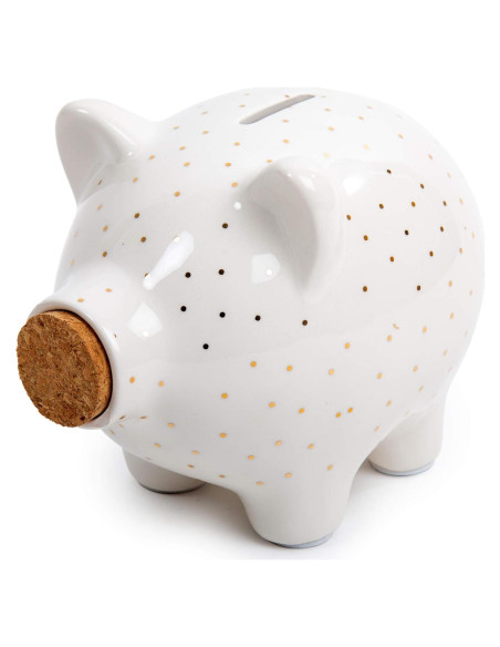 Banco de Cerámica Truu Design Cerdo Blanco 15.24x12.7 cm Banco de Cerámica Truu Design Cerdo Blanco 15.24x12.7 cm