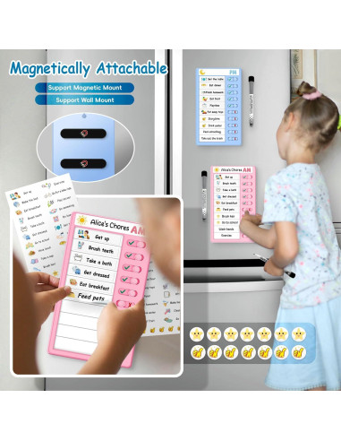 Gráfico de Tareas Interactivo Citamora para Niños Azulrosado