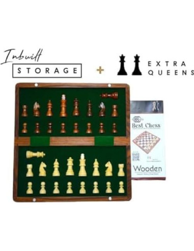 Juego de Ajedrez Plegable Best Chess Madera Rosa 25.4 cm