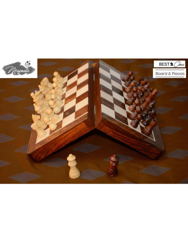Juego de Ajedrez Plegable Best Chess Madera Rosa 25.4 cm