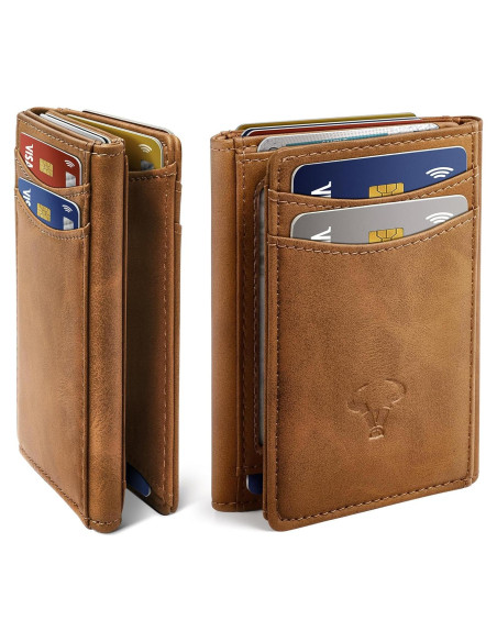 Billetera delgada Bulliant para hombres con bloqueo RFID 12 tarjetas Billetera delgada Bulliant para hombres con bloqueo RFID 12 tarjetas