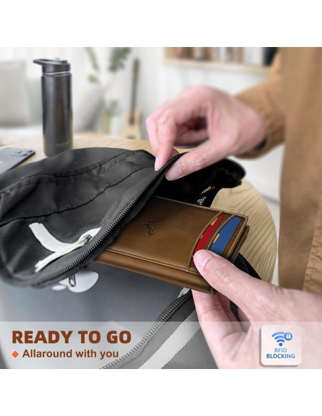Billetera delgada Bulliant para hombres con bloqueo RFID 12 tarjetas Billetera delgada Bulliant para hombres con bloqueo RFID 12 tarjetas