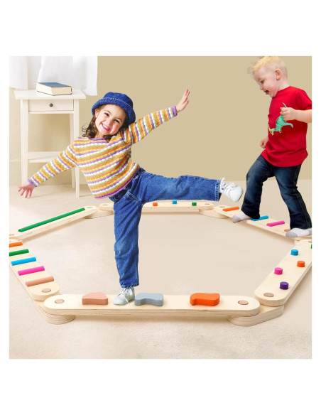 Viga de Equilibrio de Madera Forroby para Niños 3-5 Años Viga de Equilibrio de Madera Forroby para Niños 3-5 Años