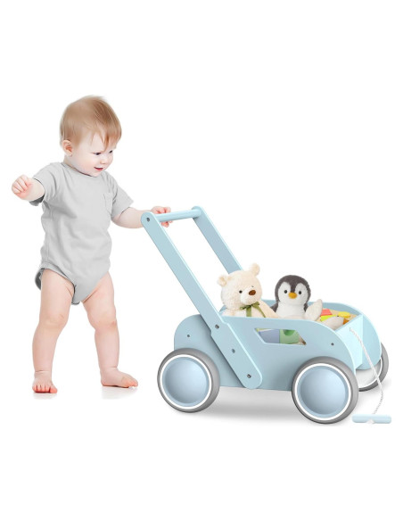 Andador de Madera WyfKyd Ajustable con Ruedas para Bebés 12-36 meses Andador de Madera WyfKyd Ajustable con Ruedas para Bebés 12-36 meses