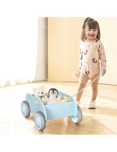 Andador de Madera WyfKyd Ajustable con Ruedas para Bebés 12-36 meses