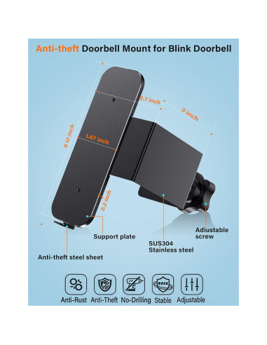 Soporte antirrobo para timbre de video Blink KTCEFE - Negro