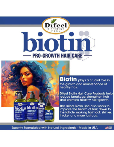 Aceite para Cabello Difeel Biotina 210.9 ml - Crecimiento Saludable