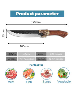Cuchillo de Deshuese Forjado a Mano Purple Dragon 18 cm 2