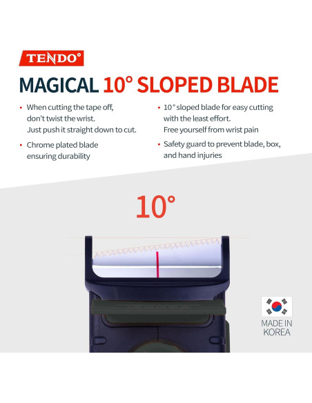 Dispensador de Cinta TENDO 2" Negro - Cuchilla Inclinada 10 Dispensador de Cinta TENDO 2" Negro - Cuchilla Inclinada 10
