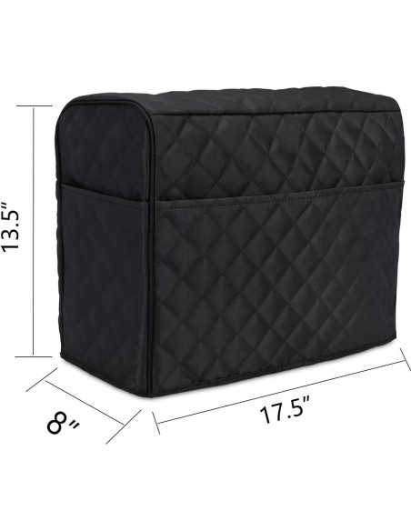 Cubierta de Polvo Luxja para Máquina de Coser Negra 44.5x20.3x34.3cm Cubierta de Polvo Luxja para Máquina de Coser Negra 44.5x20.3x34.3cm