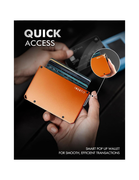 Billetera Slim IWANTIT para Hombres con Bloqueo RFID - Naranja Billetera Slim IWANTIT para Hombres con Bloqueo RFID - Naranja