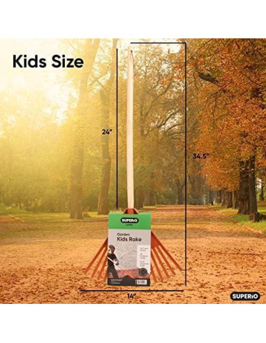 Paquete de 2 Rastrillos para Niños Superio - Mango de Madera 86 cm