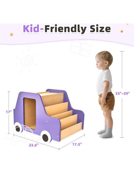 Estantería Montessori para Niños en Forma de Coche - 5 Niveles Estantería Montessori para Niños en Forma de Coche - 5 Niveles