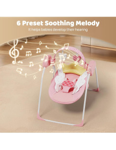 Columpio portátil para bebés Princesa Ángel 0-9 meses 9 kg 2