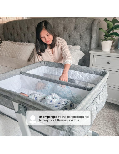 Cuna para Gemelos Simmons Kids By The Bed Ajustable con Ruedas