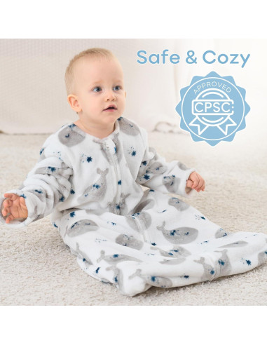 Saco de dormir de felpa Yoofoss 1.5 Tog para bebés 18-24 meses