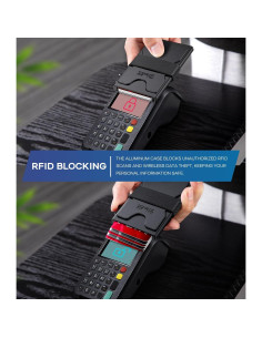 Billetera Minimalista Zitahli con Bloqueo RFID - Negro Mate 2