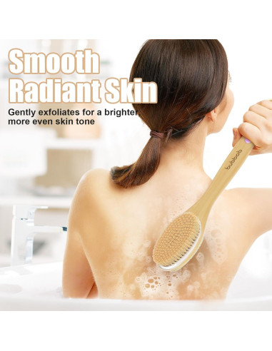Cepillo para Espalda Bubbob con Mango Largo 43 cm - Exfoliador Ducha