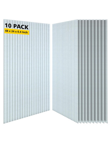 Paneles Acústicos de Alta Densidad 10 Piezas Blanco 121.92x60.96cm