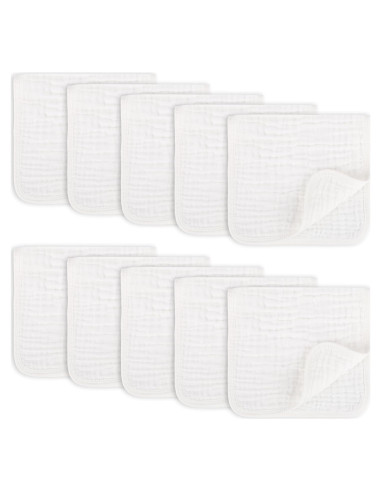 Juego de Paños de Muselina Arnzion 100% Algodón 10 Piezas