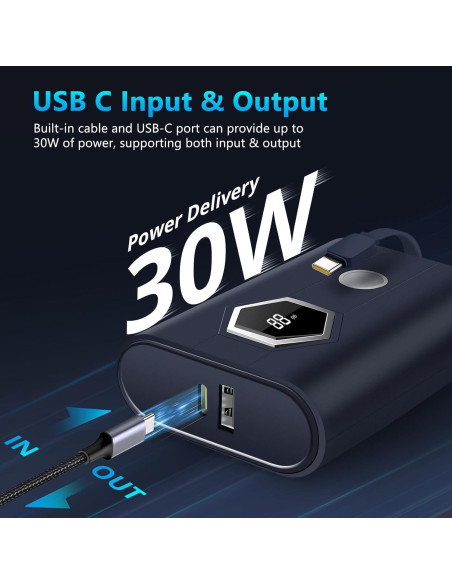 Cargador Portátil Miady 10000mAh Carga Rápida PD 30W USB-C Cargador Portátil Miady 10000mAh Carga Rápida PD 30W USB-C