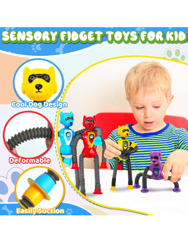 Juguete Sensorial Robot Perro CHESLICR 4PC para Niños 3-8 Años