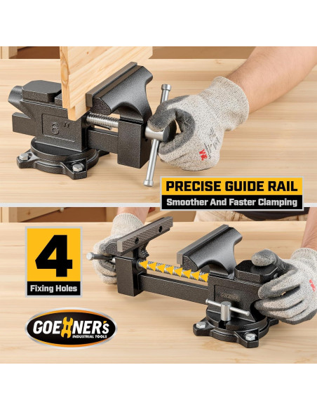 Prensa de banco 15.24 cm GOEHNER's con base giratoria Prensa de banco 15.24 cm GOEHNER's con base giratoria