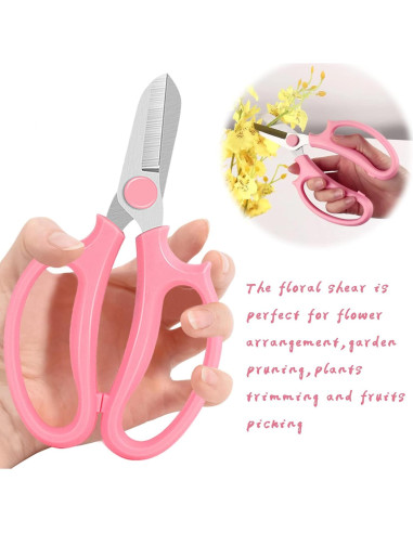 Tijeras de Jardín OJYUDD 3 Pcs Profesionales Rosa 16.5 cm