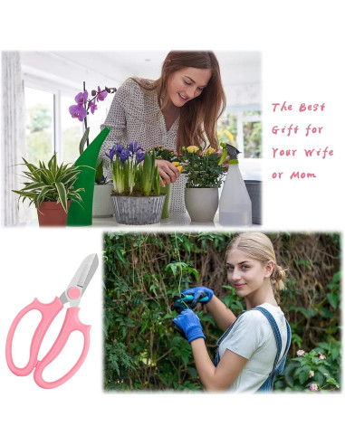 Tijeras de Jardín OJYUDD 3 Pcs Profesionales Rosa 16.5 cm