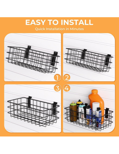 Juego de Accesorios para Slatwall INCLY 30 PCS con 4 Cestas y 26 Ganchos