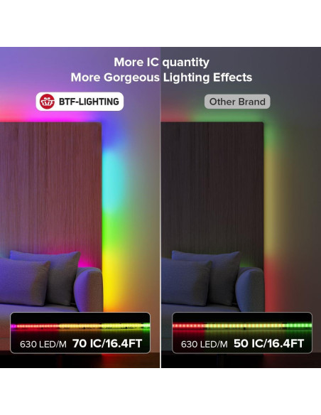 Cinta LED RGB FCOB BTF-LIGHTING 5m 630LED/m DC24V Bluetooth Cinta LED RGB FCOB BTF-LIGHTING 5m 630LED/m DC24V Bluetooth