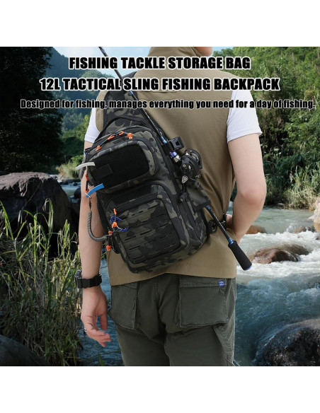 Mochila de Pesca Aocmpxs 12L Táctica Impermeable Camuflaje Gris Mochila de Pesca Aocmpxs 12L Táctica Impermeable Camuflaje Gris