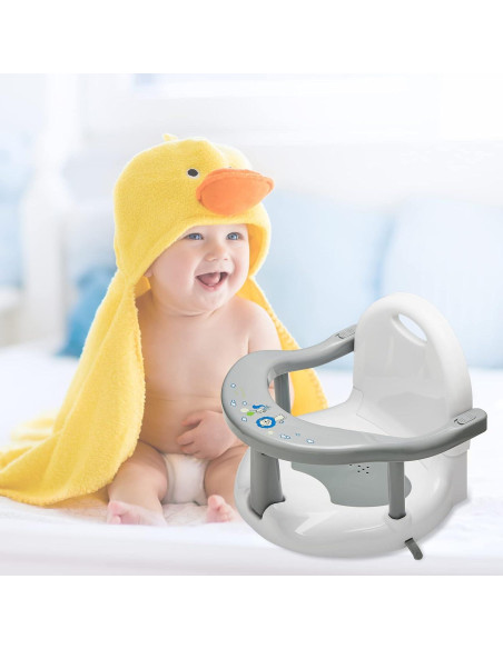 Asiento de Baño Plegable Antideslizante Bebés Gris 6-18 Meses Asiento de Baño Plegable Antideslizante Bebés Gris 6-18 Meses