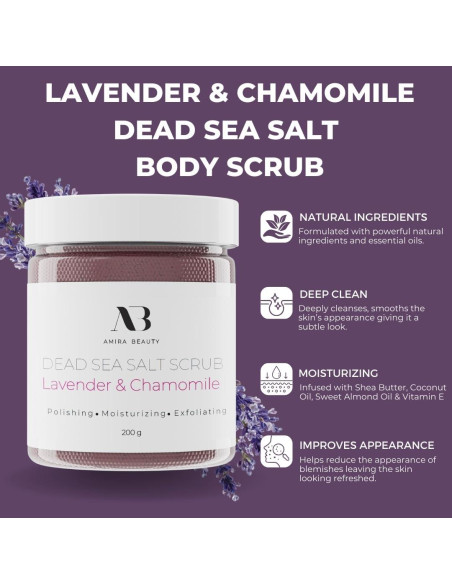 Exfoliante Corporal de Sal del Mar Muerto Amira Beauty 198.4 g Exfoliante Corporal de Sal del Mar Muerto Amira Beauty 198.4 g