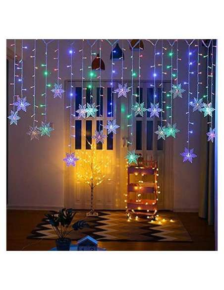 Luces de Cortina LED MBVBN 4m 96 Lámparas Multicolor Impermeables Luces de Cortina LED MBVBN 4m 96 Lámparas Multicolor Impermeables