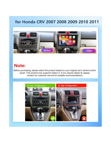 Estéreo de coche Rimoody 9" Android 2GB 64GB para Honda CRV