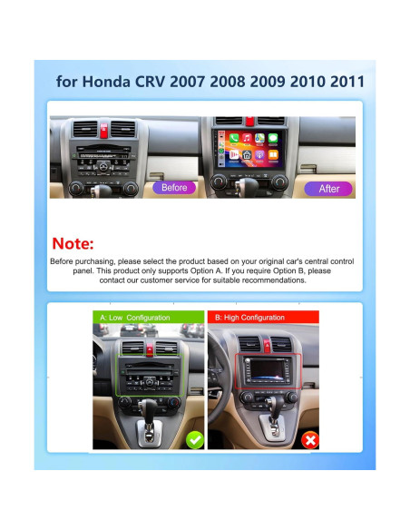 Estéreo de coche Rimoody 9" Android 2GB 64GB para Honda CRV Estéreo de coche Rimoody 9" Android 2GB 64GB para Honda CRV