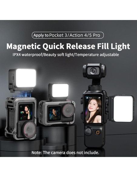 Luz LED Mini Magnética ProChosen para DJI Osmo Pocket 3, 2W Luz LED Mini Magnética ProChosen para DJI Osmo Pocket 3, 2W