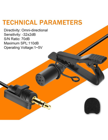 Micrófono Lavalier Comica CVM-SM-O1 Omnidireccional 1.2m