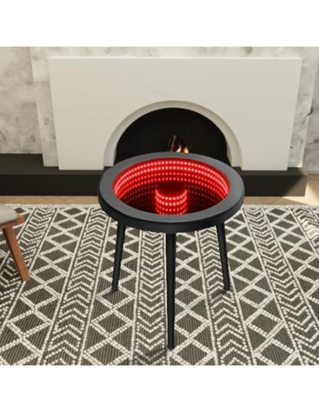 Mesa de Café HANYEE Infinito LED RGB 50cm Redonda Negra Mesa de Café HANYEE Infinito LED RGB 50cm Redonda Negra