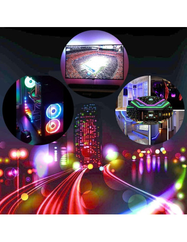 Tira LED WS2812B 5m 150LEDs RGB IP65 SMD 5050 Negro