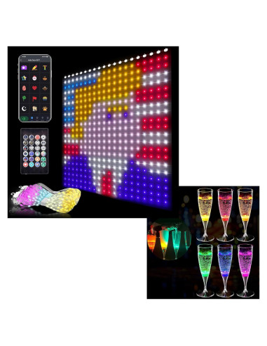 Cortina de Luz LED Inteligente 2m x 2m con APP y Control Remoto