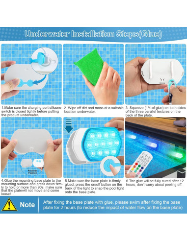 Luces LED sumergibles BOXPSII IP68 recargables 4 unidades
