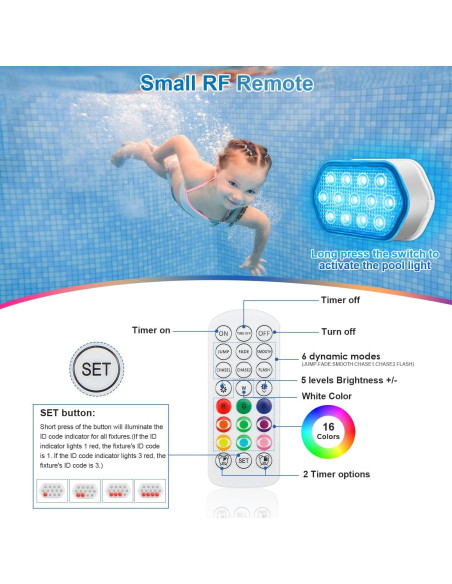 Luces LED sumergibles BOXPSII IP68 recargables 4 unidades Luces LED sumergibles BOXPSII IP68 recargables 4 unidades