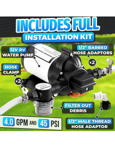 Bomba de Agua 12V LEGLO IWP Autocebante 4 GPM 45 PSI 2